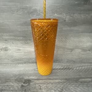 Starbucks Summer 2022 Cold Cup Venti 24oz Yellow Mango Ombre Jeweled Tumbler